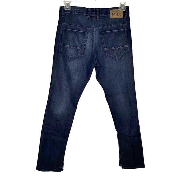 MBX Straight Leg Dark Wash Dungaree Denim Blue Jeans 32 x 31 - Picture 3 of 9